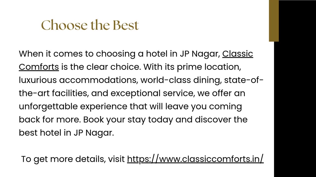 Enjoy Your Stay in the Best Hotel in JP Nagar