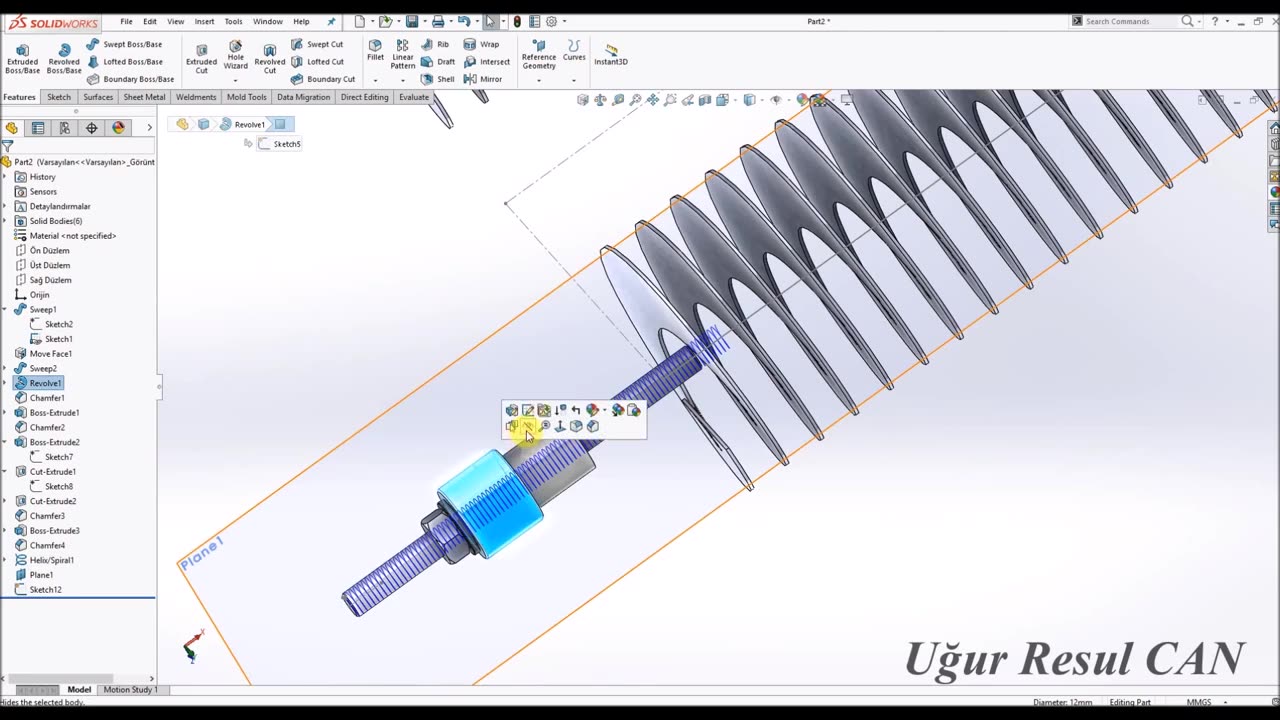 SolidWorks Tutorial - U Shape Heater Coil