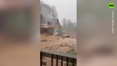 Violent mudslide tears through North Carolina home