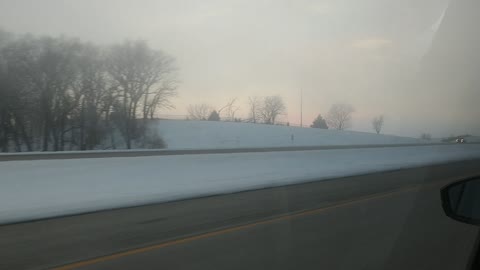 Winter Fog at sunset