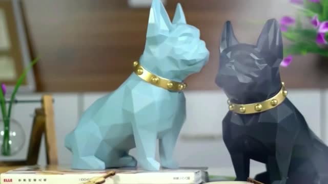 Abstract Frenchie Decorative Table Top Organiser Statue