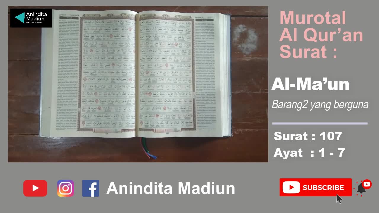 Al-Qur'an Surat 107 Al-Ma’un الْمَاعُونَ = Barang-barang yang berguna | Murotal Al Qur’an