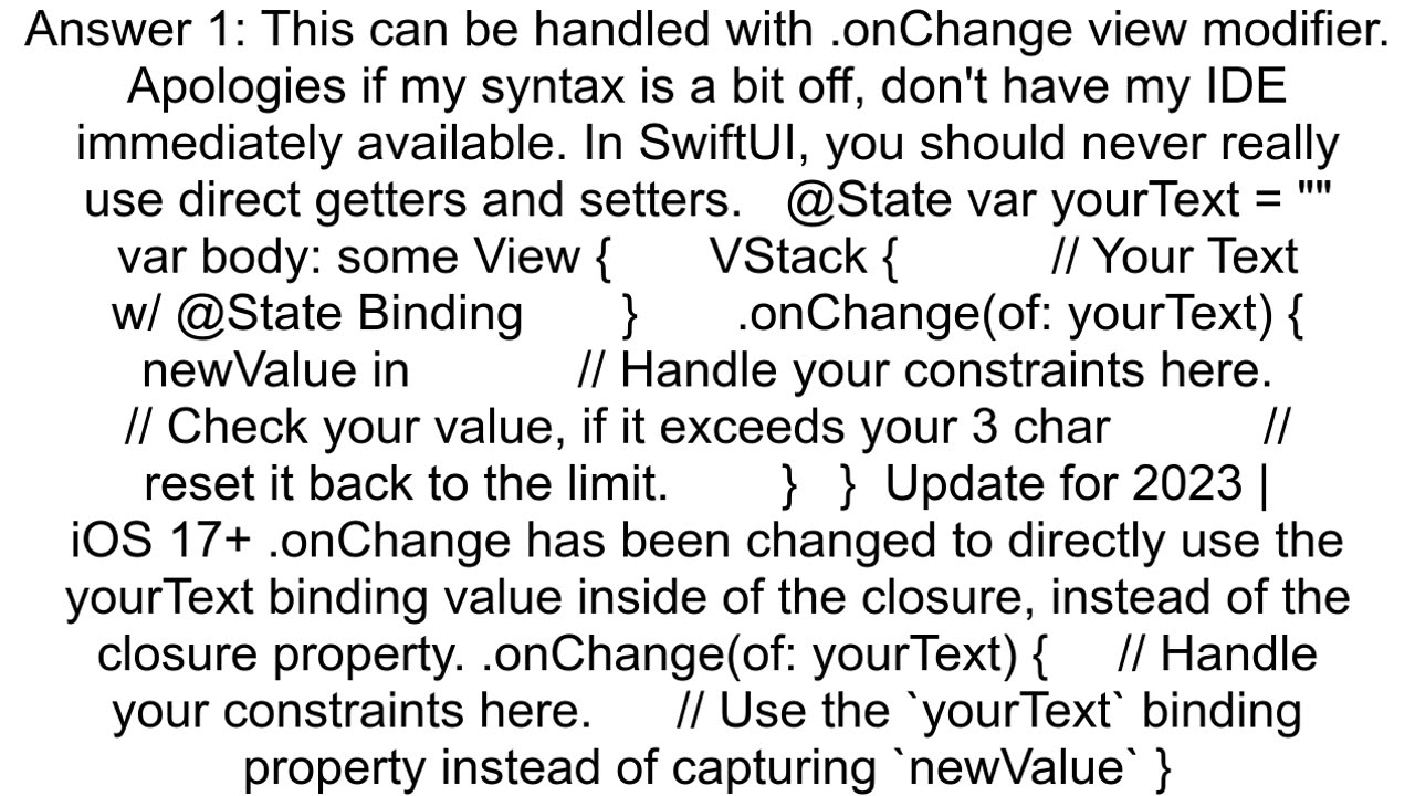 Limit characters or provide validation for input in TextField in SwiftUI