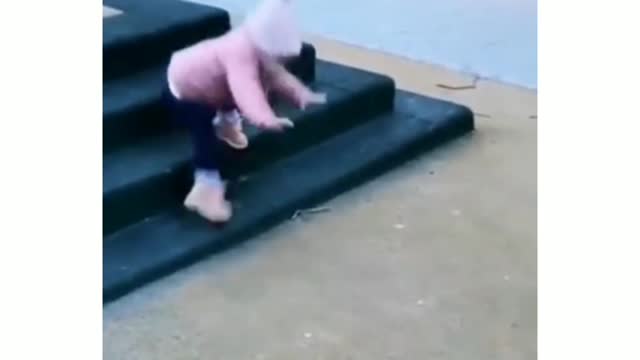 Cute baby jumping