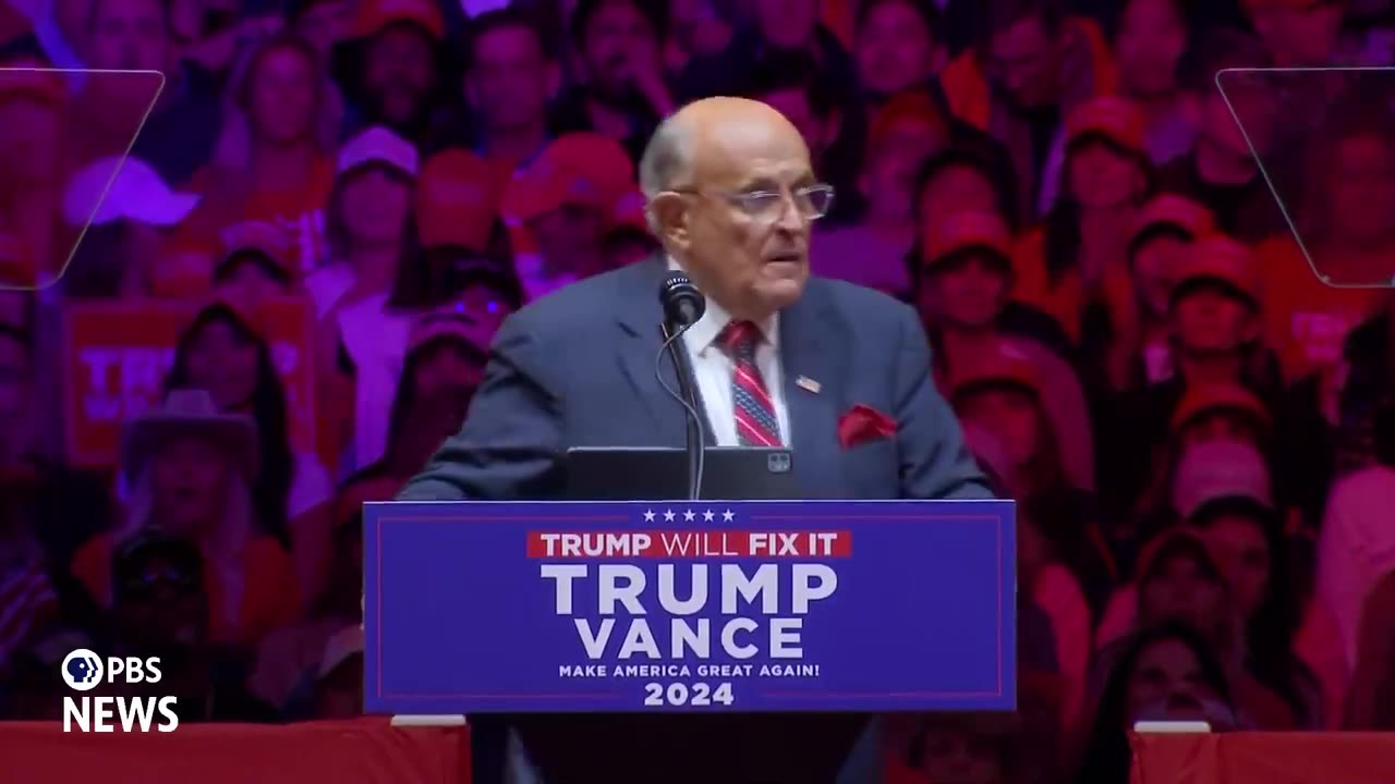 Rudy Giuliani: "We gather here today in the middle of Midtown Manhattan...
