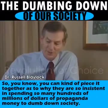 There's a reason why they're adding chemicals to the food and water....