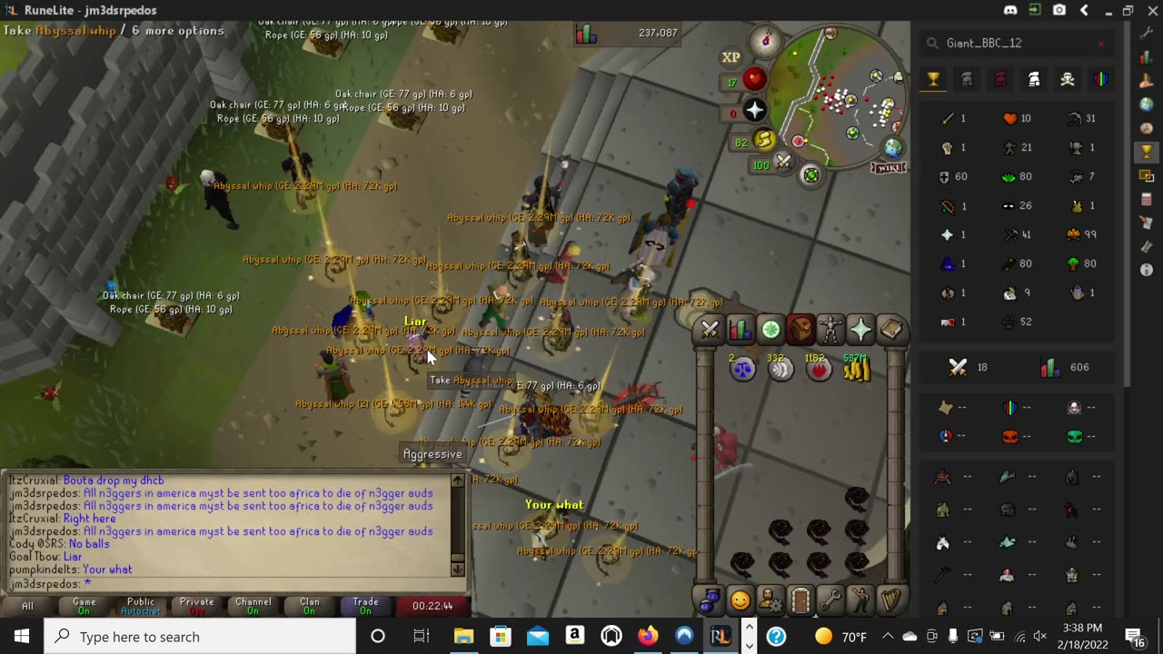 crazy osrs drop party (funny)( skip to 10 minutes