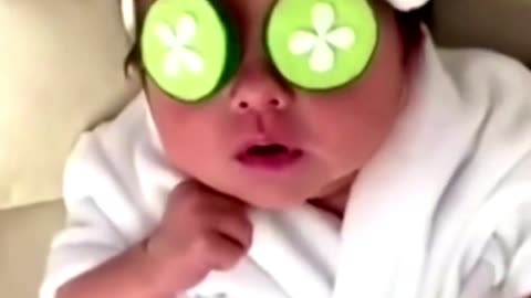 Cute baby laughing