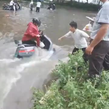 Heavy floods due to extreme rain fall in the Haikou of Hainan province, China