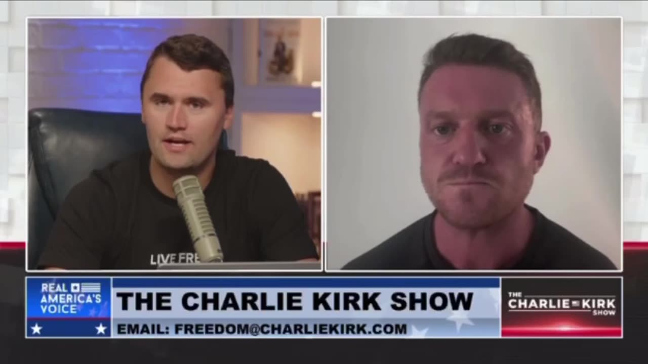 Charlie Kirk interviews Tommy Robinson about UK Illegal Immigration & Protests