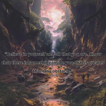 "Believe in yourself and all that you are.