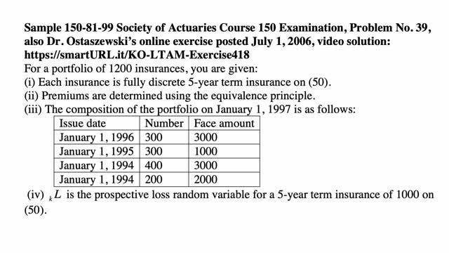 Exam LTAM exercise for September 21, 2021