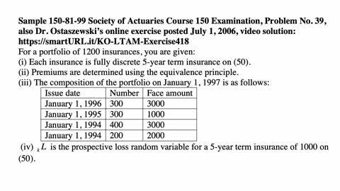 Exam LTAM exercise for September 21, 2021