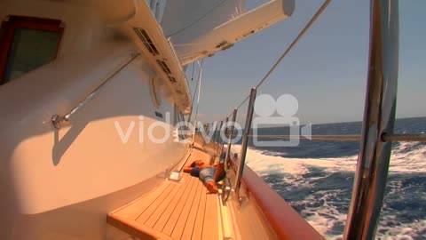 The wake of a boat as seen from the side of a ship 3