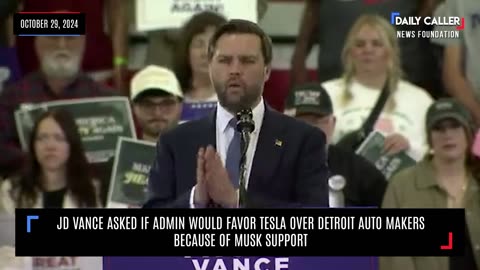 JD Vance Asked If Admin Would Favor Tesla Over Detroit Auto Makers Because Of Musk Support