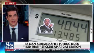 A man in Pennsylvania was arrested for putting stickers of Biden on gas pumps