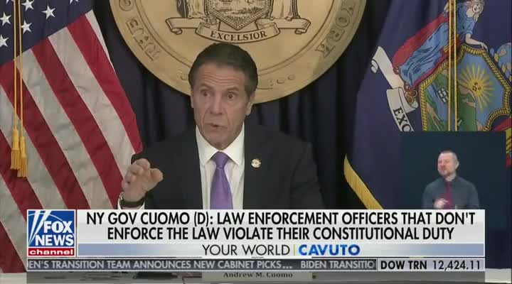 Gov. Cuomo Calls Police Who Refuse to Enforce His Insane Orders "Dictators"