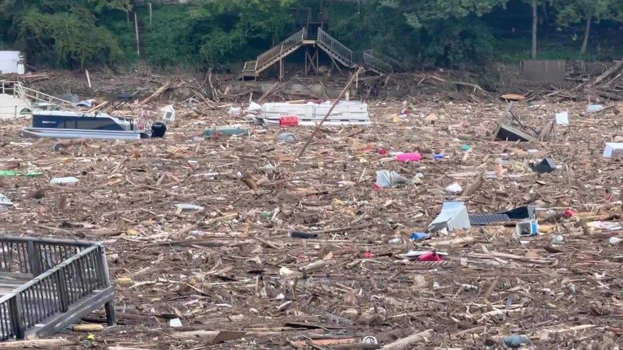 Devastation from Hurricane Helene in Chimney Rock, NC - September 30, 2024