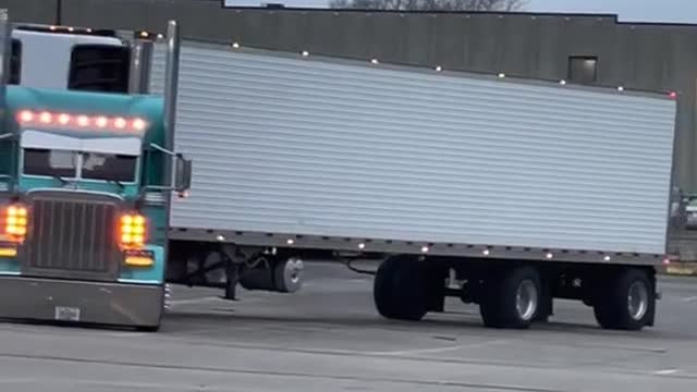 Girl driving 389 is so handsome American truck driver female driver Truck driver cold chain