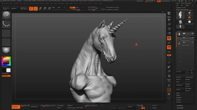 Chapter 7: Modeling a unicorn in ZBrush Unicorn ZbrushSpeedSculpt.