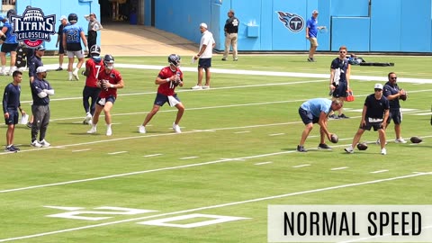 QBs getting warmed up at Titans open practice this past weekend.