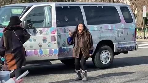 COVIDIAN IDIOT FREAKS OUT ABOUT PROTEST IN DC 😂