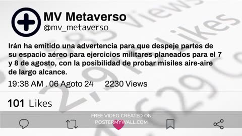 #ALERTA #Irán ha emitido un advertencia #MV