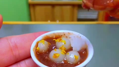 Sweet red bean balls #Mini kitchen #red bean balls #dessert