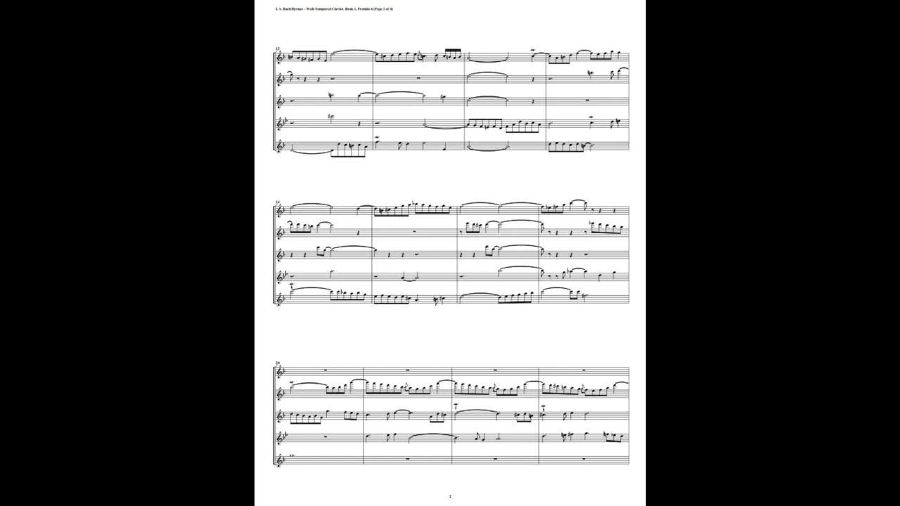 J.S. Bach - Well-Tempered Clavier: Part 1 - Prelude 04 (Flute Quintet)