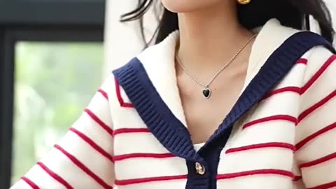 2024 New Sailor Collar Single-breasted Knitted Cardigan