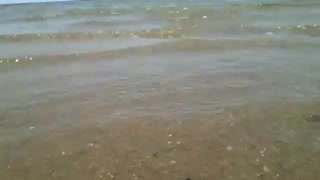 Filming the sea close, small waves and a beautiful horizon [Nature & Animals]