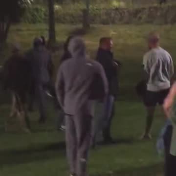 Armed foreigner with a sword in the crowd rioting in Plymouth