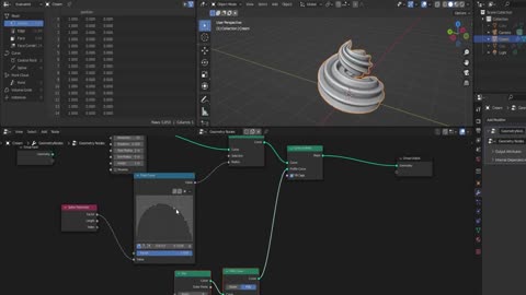 Different processes for making procedural cupcakes in Blender, step eight.