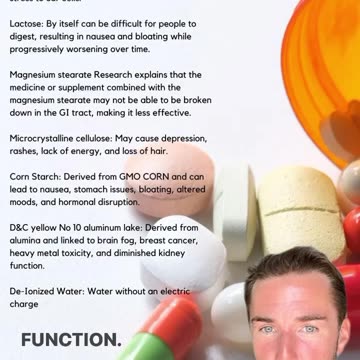 Inactive ingredients in prescription pills.