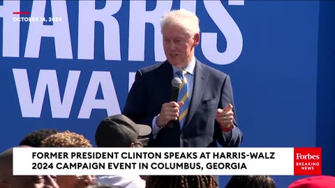 JUST IN- Bill Clinton Campaigns For Kamala Harris In Columbus, Georgia