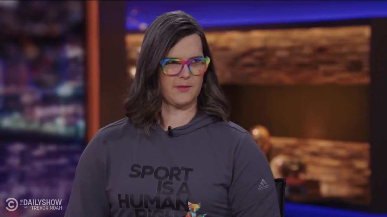 Biological male cyclist Veronica Ivy tells Trevor Noah "sport is a human right"