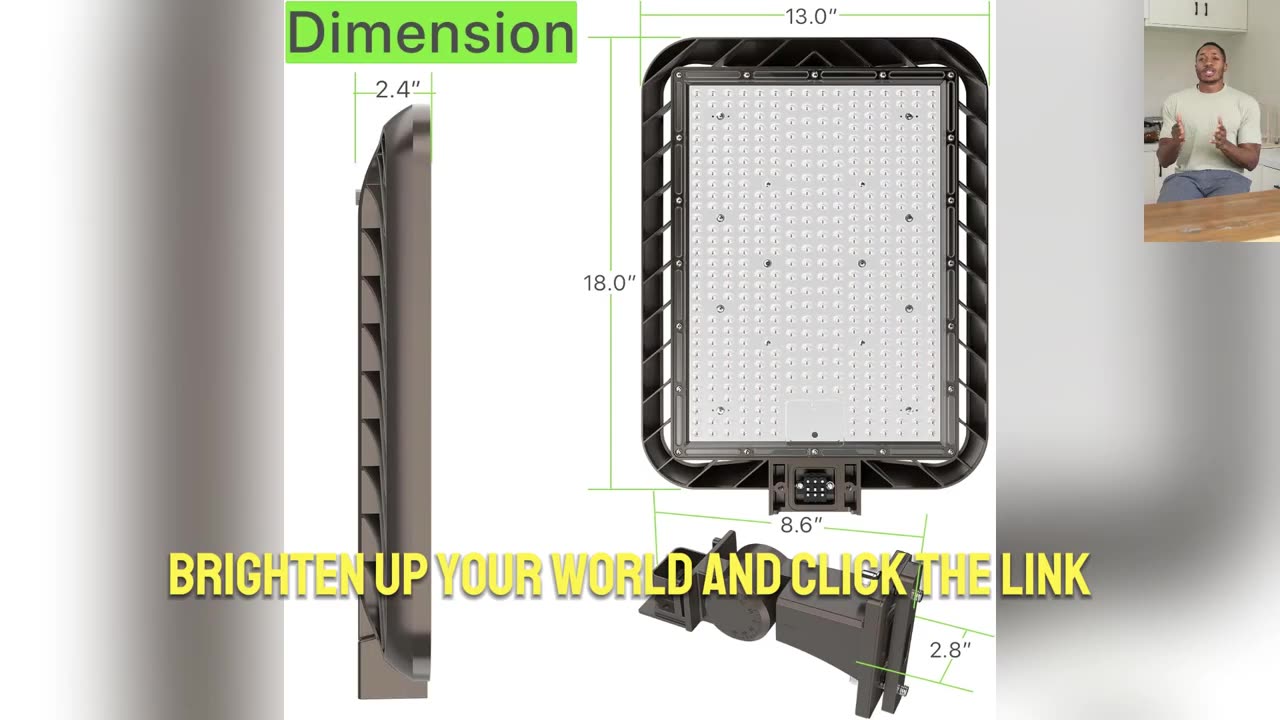 300W LED Parking Lot Lights, 45000LM 5000K Adjustable Arm Mount Street Lights