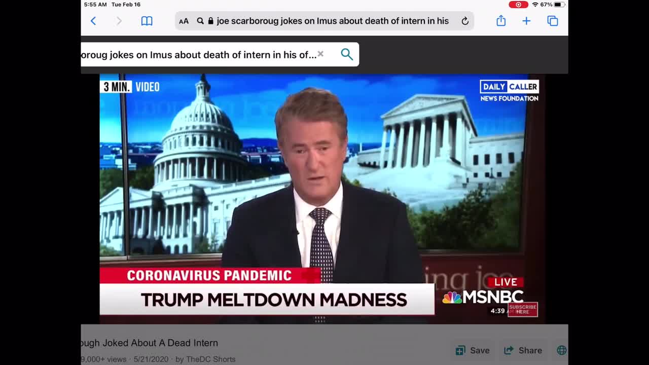 Morning Joe joking about death of his intern