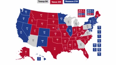 2024 Election Prediction - JD Vance vs Gavin Newsom