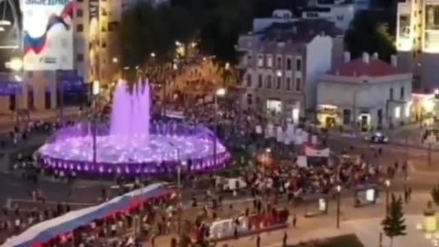 Serbs held a massive rally in defense of traditional values and against planned gay pride parade.