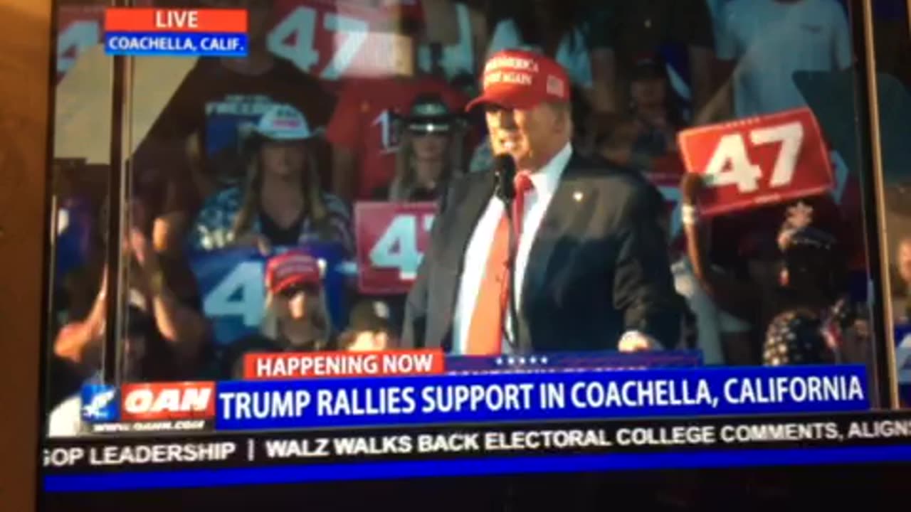 🦅 OANN Donald trump rallies Coachella California liberation day Saturday 08:56 pm