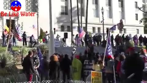 2021, Peaceful Patriots listen to President Trump Speak at City Hall in Los Angeles