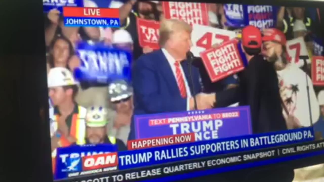 OAN trump rallies supporters in battleground Pennsylvania 06:13 pm 08/30/24