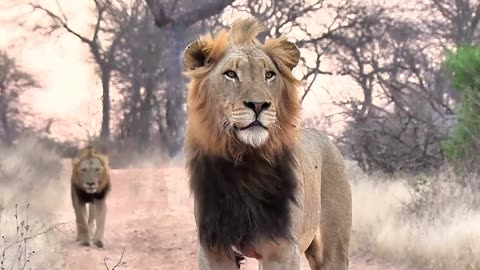 Lion Stands Tall, Guarding His Territory