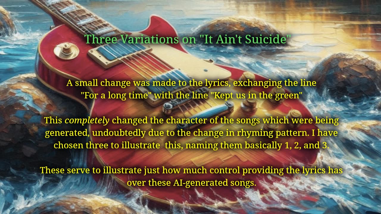 Three Variations on 'It Ain't Suicide'