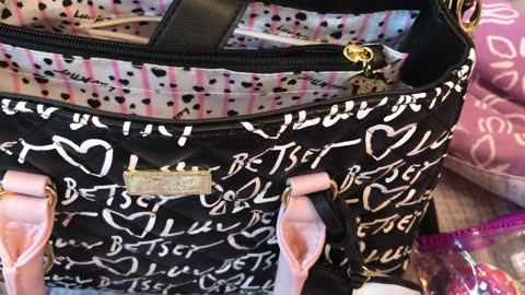 What's in my Betsey Johnson Breann Graffiti Satchel Bag