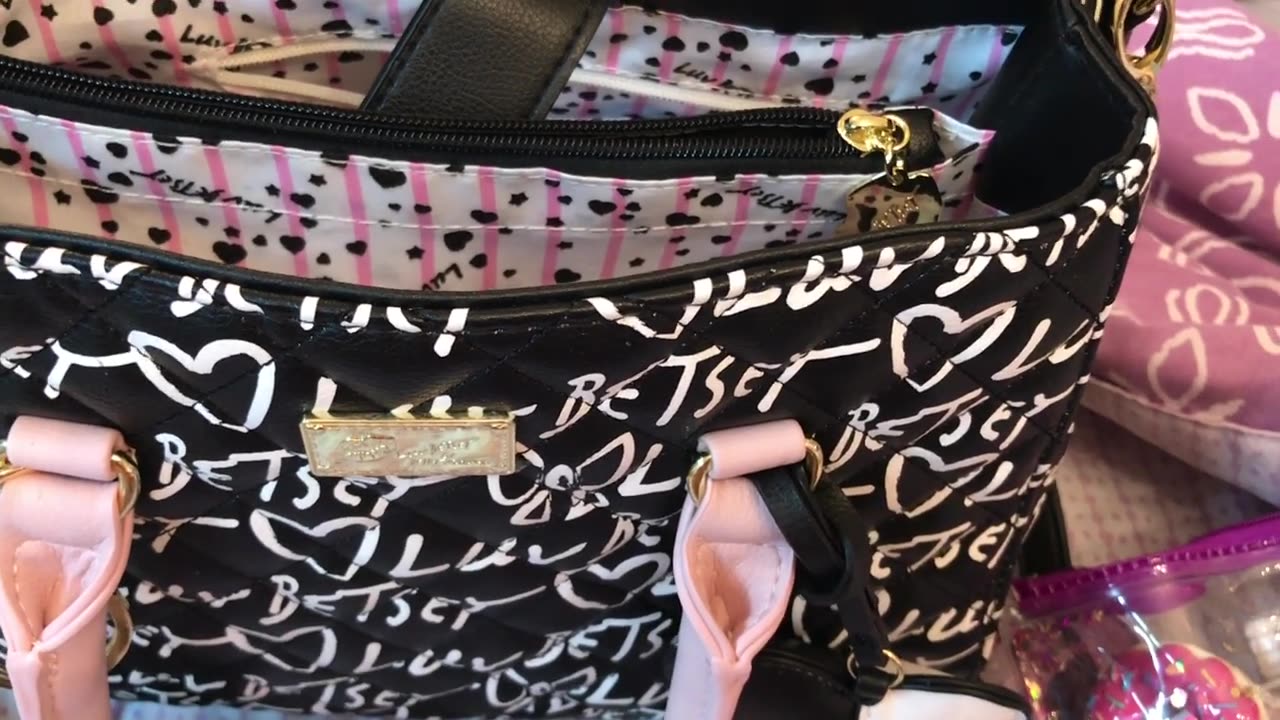 What's in my Betsey Johnson Breann Graffiti Satchel Bag