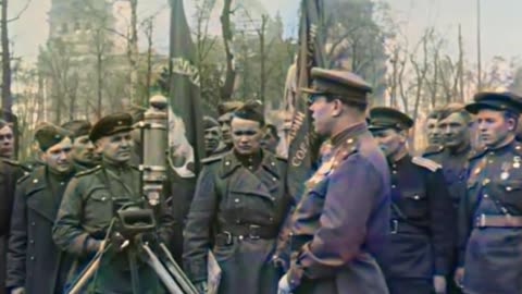 Soviet Troops Are Given a Speech After Berlin Falls - Post-War Reflection COLOURIZED 🇷🇺🗣️🎥