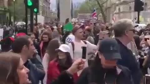 World wide freedom rally outside Downing Street