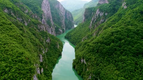 Charming river between the mountains